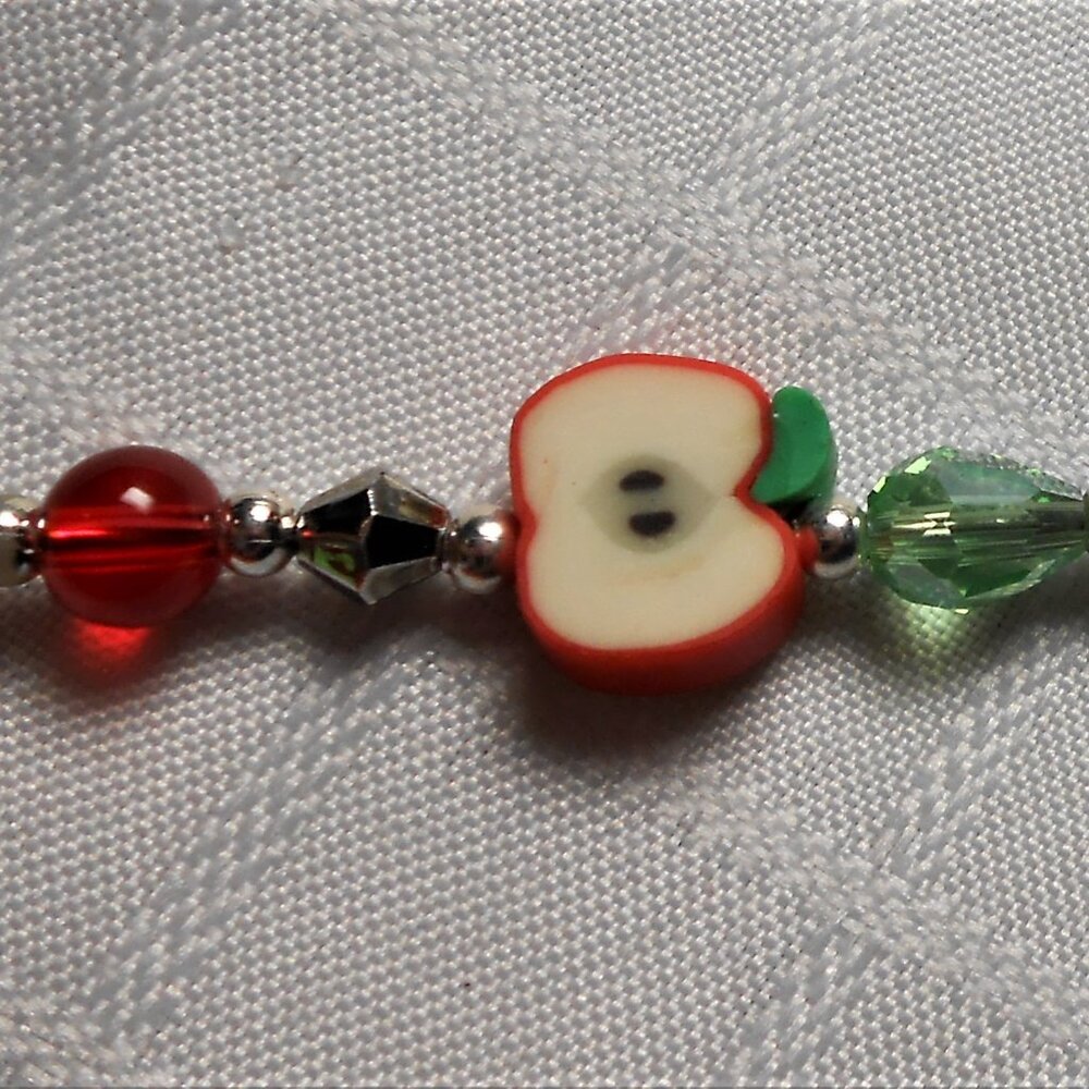 No 15 Handmade keyring with a cute apple